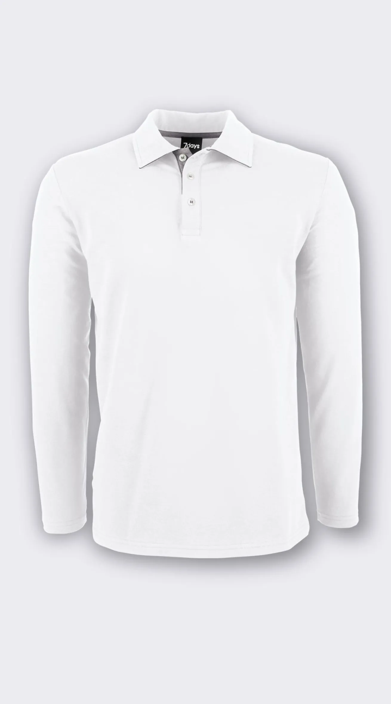 Langarmshirt ALGIER mit Kragen, Single Jersey