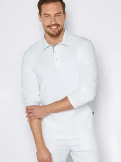Langarmshirt ALGIER mit Kragen, Single Jersey
