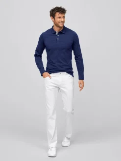 Langarmshirt ALGIER mit Kragen, Single Jersey